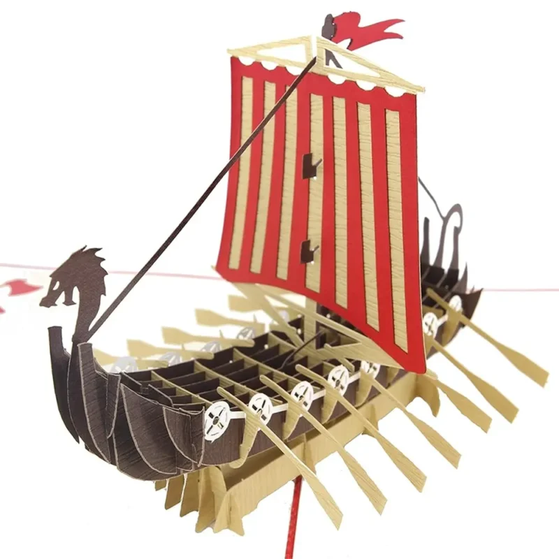 Viking Ship Pop Up Card Drakkar of Adventure and Power