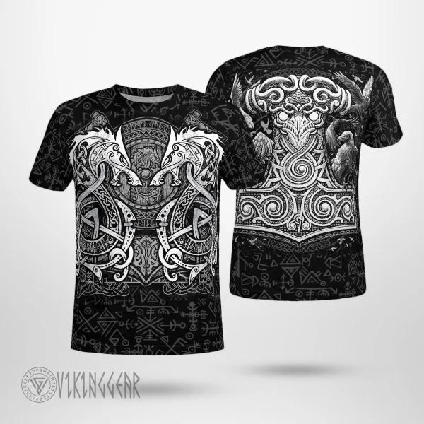 Fenrir Hammer Viking T-Shirt