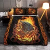 Fenrir In Fire Viking Quilt Set 1