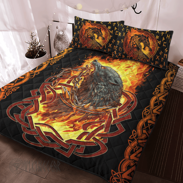 fenrir-in-fire-viking-quilt-set