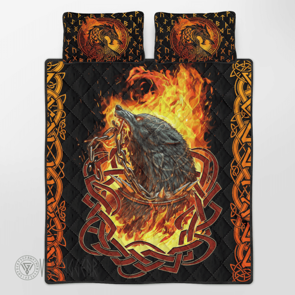 fenrir-in-fire-viking-quilt-set