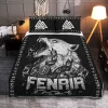 Fenrir Wolf And Valknut Viking Quilt Set