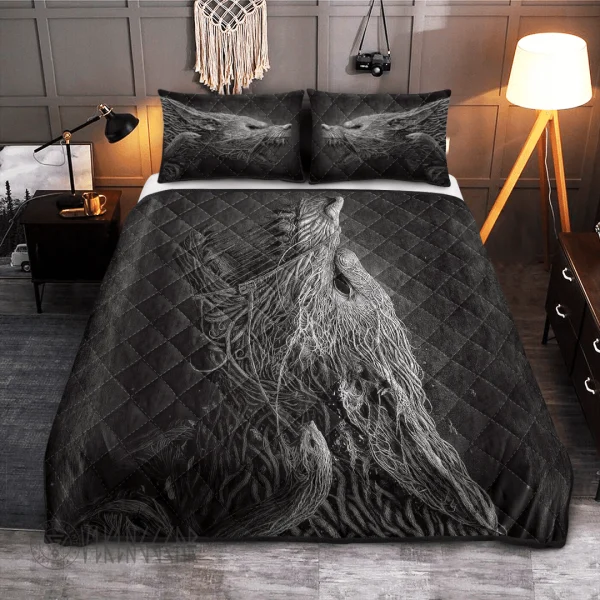 Fenrir Wolf Art Viking Quilt Set 1