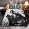 Fenrir Wolf Black Design Viking Quilt Set 1