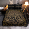 Golden Raven Yggdrasil Art Viking Quilt Set 1