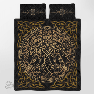 golden-raven-yggdrasil-art-viking-quilt