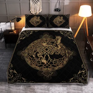 Hugin and Munin Yggdrasil Viking Quilt Set