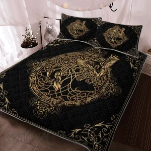 Hugin and Munin Yggdrasil Viking Quilt Set