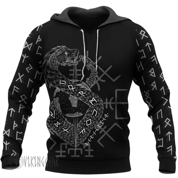 JORMUNGANDR – Son of Loki Viking Hoodie Black