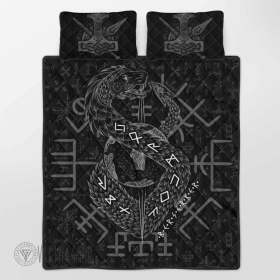jormungandr-vegvisir-viking-quilt-set