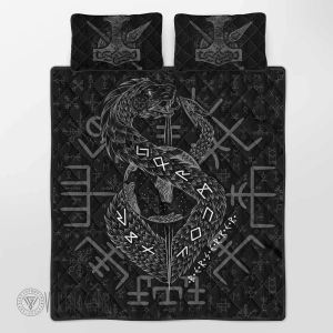 jormungandr-vegvisir-viking-quilt-set