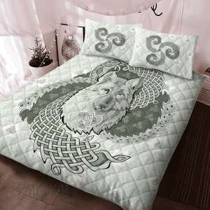 Legendary Wolf From Ancient Mythology Nordic Viking Quilt Set