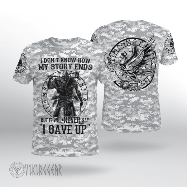 Never Say I GAVE UP Viking Shirt