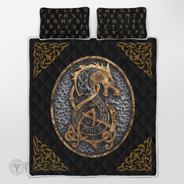 nordic-fenrir-wolf-viking-quilt-set