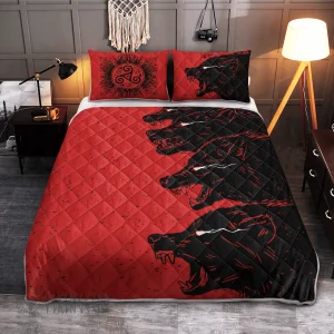 Norse Wolves Viking Quilt Set 1