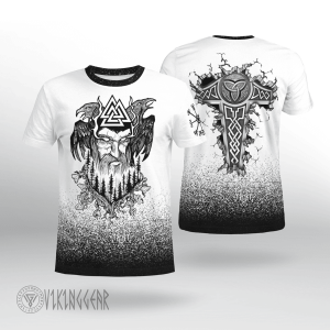 Odin Raven Valknut - Hammer - Viking T-shirt