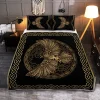 Odin's Celtic Raven on the background Yggdrasil Viking Quilt Set