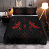 Raven And Rune Viking Quilt Set Red Design