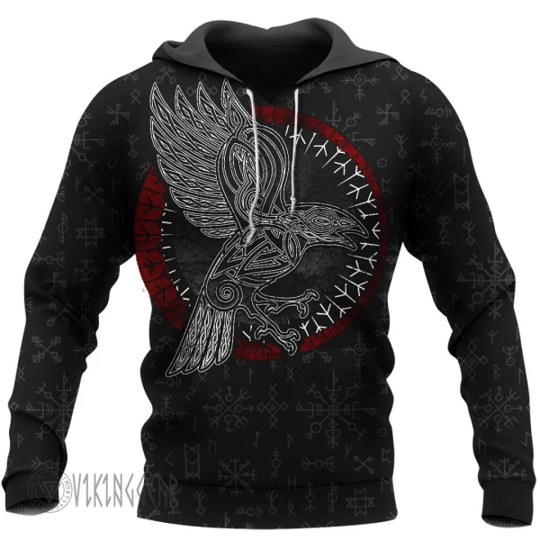 Raven Hammer Spear Of Odin Viking Hoodie