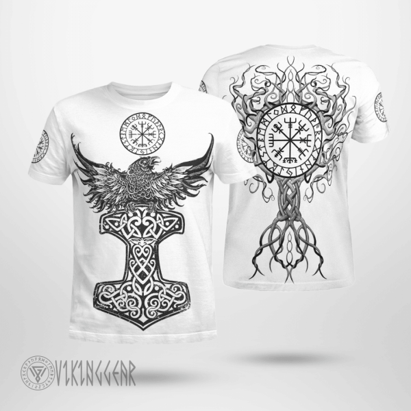 Raven Hammer Yggdrasil Viking T-Shirt