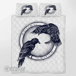 Raven Of Odin Hugin And Munin Viking Quilt Set