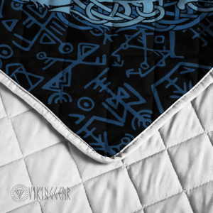 Raven Symbol And Rune Viking Quilt Set