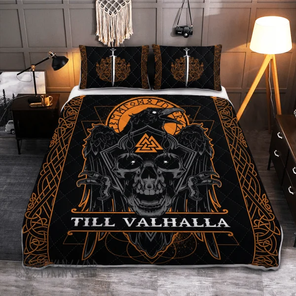 Raven Till Valhalla Viking Quilt Set