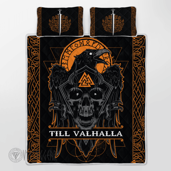 Raven Till Valhalla Viking Quilt Set