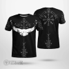 Raven With Vegvisir Black Viking T-Shirt