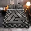 Silver Valknut Symbol Viking Quilt Set