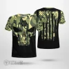 Skull America Flag Axe Viking T-Shirt Camo Design