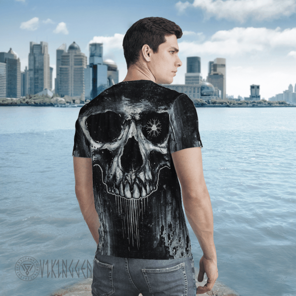 Skull Vegvisir Valknut Viking T-shirt color coordinated in street style