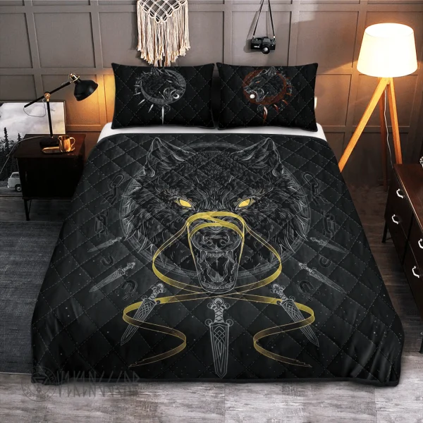 The Binding Of The Wolf Fenrir Viking Quilt Set 1