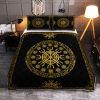 The Helm of Awe Golden Color Viking Quilt Set