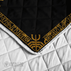 The Helm of Awe Golden Color Viking Quilt Set