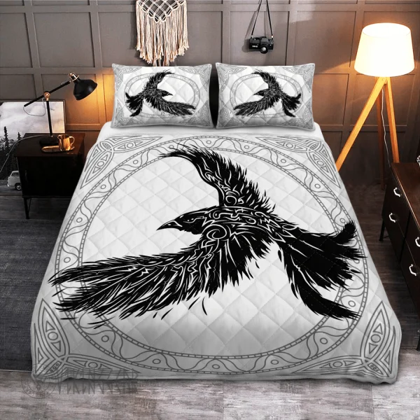 The Ravens Of Odin In Norse Mythology Viking Quilt Set