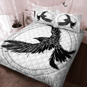 The Ravens Of Odin In Norse Mythology Viking Quilt Set