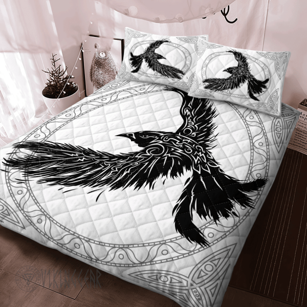 The Ravens Of Odin In Norse Mythology Viking Quilt Set