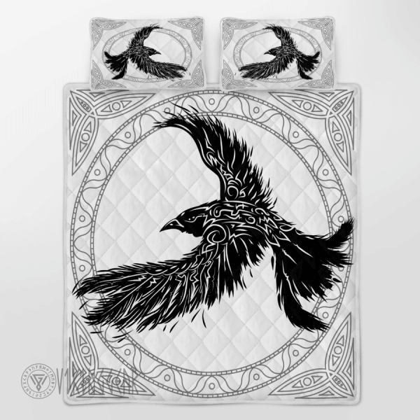 The Ravens Of Odin In Norse Mythology Viking Quilt Set