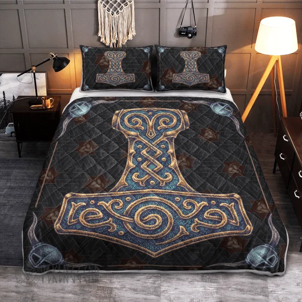 Thor Hammer Art Viking Quilt Set 1