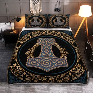 Thor hammer Mjolnir Viking Quilt Set