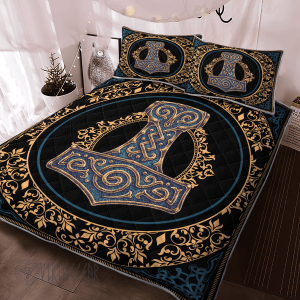 Thor hammer Mjolnir Viking Quilt Set