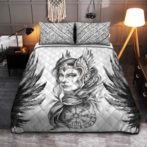 Valkyrie And Wings Viking Quilt Set 1