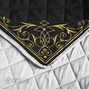 Vegvisir And Rune Golden Color Viking Quilt Set