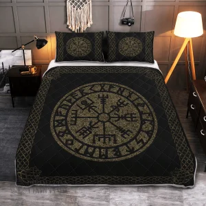 Vegvisir Made of Stone Color Viking Quilt Set