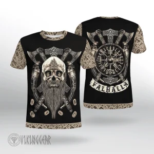 Viking Beard Valhalla Viking T-shirt For Viking Warrior Man