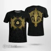 Viking Raven Spear Of Odin Gungnir Viking T-Shirt With Golden Color Design