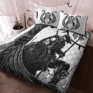 warrior-on-ship-viking-quilt-set