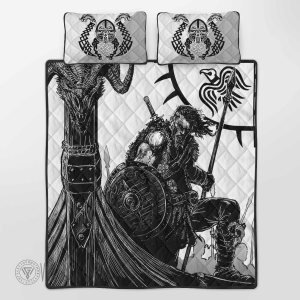 warrior-on-ship-viking-quilt-set