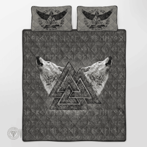 wolf-with-valknut-and-rune-viking-quilt-set